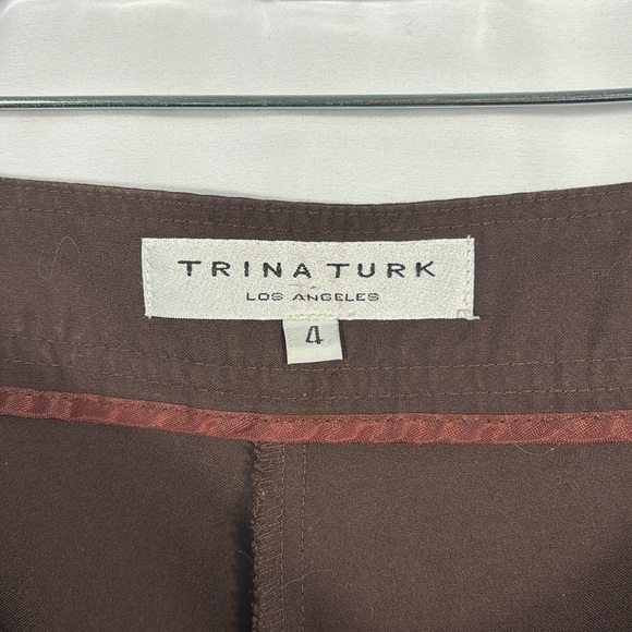 Trina Turk Wide Leg Cuffed Ankle Dress Pants | Size 4 - Picture 3 of 5